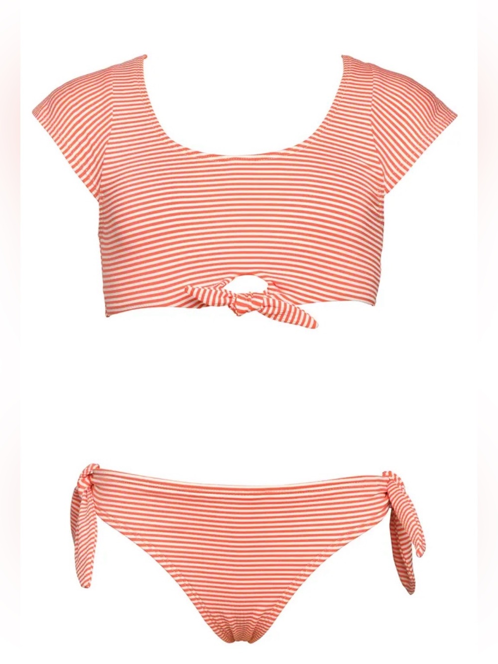 Hobie Girls Sailor Cap Sleeve Two-Piece Swimsuit Size